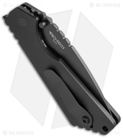 Strider + Pro-Tech SnG Automatic Knife Solid Black Aluminum (3.5" Black) 2403 - Image 3