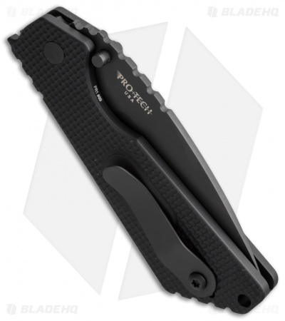 Strider + Pro-Tech SnG Automatic Knife Knurled Aluminum w/Safety (3.5" Black) - Image 3