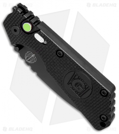 Strider + Pro-Tech SnG Automatic Knife Knurled Aluminum USN G8 (3.5" Black) - Image 2