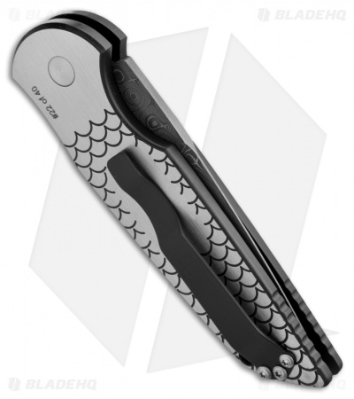 Pro-Tech TR-3 Fish Scale Custom Tactical Response Automatic (3.5" Damascus) - Image 2