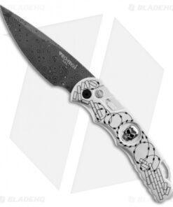 Pro-Tech Skull #2 TR-4 Razor Wire Automatic Knife (4" Damascus) Limited Edition