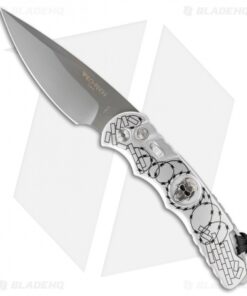 Pro-Tech Razor Wire Skull TR-4 Automatic Knife (4" Gray DLC) Limited Edition