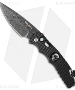 Pro-Tech TR-4 Limited Edition Skull Automatic Knife Knurled Black (4" Damasteel)