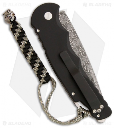 Protech USN G4 TR-4 Skull Fireball Custom Automatic Knife (4" Damascus) - Image 2
