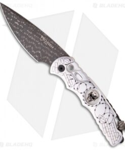Protech Skull #3 TR-4 Razor Wire Automatic Knife (4" Damascus) Limited Edition