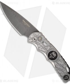 Pro-Tech TR-4 Skull Custom Tactical Response Automatic Knife (4" Damascus) #1