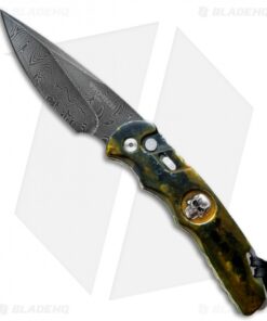 Pro-Tech Custom TR-4 Skull Automatic Knife Lava Splash (4" Damascus)