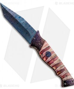 Rainy Vallotton Custom Triad Automatic Knife w/ Mammoth Molar (Damascus)