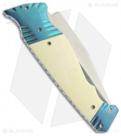 Rainy Vallotton Custom Triad Automatic Knife Ivory (3.6" Satin) - Image 2