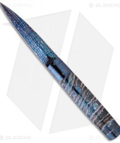Rainy Vallotton Custom Original D&D Automatic Knife Green/Blue Molar (Damascus)