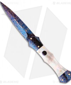 Rainy Vallotton Custom Dart Automatic Knife Black Pearl (Damascus)
