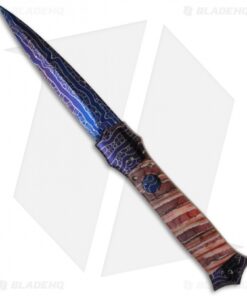 Rainy Vallotton Custom Shiv Automatic Knife w/ Pink Molar (Damascus)