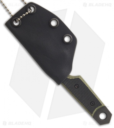 Sam Eddleman Tanto Dashi Neck Knife Stacked CF/G-10 Fixed Blade (2" Plain) - Image 2