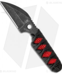 Sam Eddleman Wharncliffe Dashi Neck Knife Cord Wrap Red Rayskin (2" Plain)
