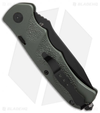 Schrade Extreme Survival Tanto Automatic Knife Green (3.25" Black Serr) SC60ODTS - Image 2