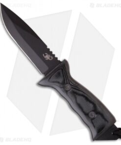 Scorpion Knives Overt Interceptor Knife Fixed Blade (5" Black Plain)