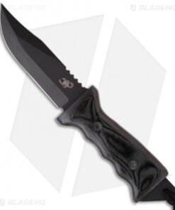 Scorpion Knives Overt Pathfinder Knife Fixed Blade (5" Black Plain)