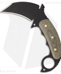 Shadow Tech Knives Combat Karambit Knife Fixed Blade Green Micarta (3" Plain)
