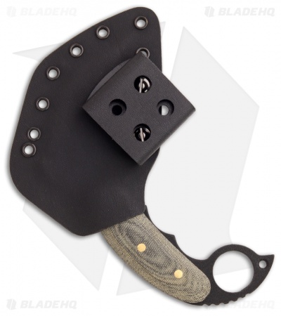 Shadow Tech Knives Combat Karambit Knife Fixed Blade Green Micarta (3" Plain) - Image 2