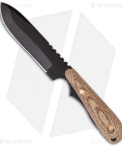 Shadow Tech Knives Wolf Drop Point Knife Fixed Blade Micarta (4.38" Black Plain)
