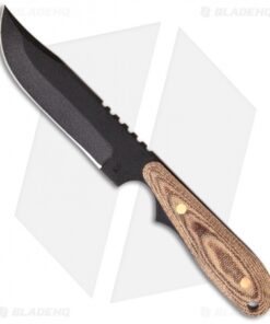 Shadow Tech Knives Wolf Bowie Knife Fixed Blade w/ Micarta (4.38" Black Plain)