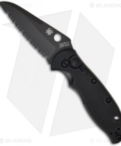 Spyderco Embassy Automatic Knife (3.13" Black Full Serr) C121BKS
