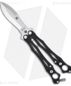 Spyderco SmallFly Butterfly Knife Balisong Flipper Black (3" Satin) B02GP