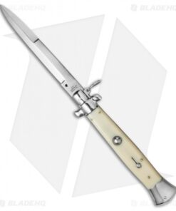 AGA Campolin 15" Ring Pull Automatic Italian Stiletto Sim Ivory (7" Satin Bayo)