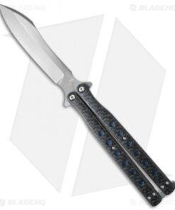 Terry Guinn Custom Balisong Carbon Fiber / Blue Ti (4.5" Satin) #82