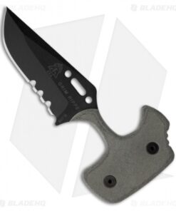 TOPS Knives Grim Ripper Knife Fixed Blade Push Dagger (3.75" Black Serr) GRPR-01