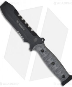 TOPS Knives PRY Knife Fixed Blade Knife & Pry-Probe-Punch Tool (5.7" Black Serr)