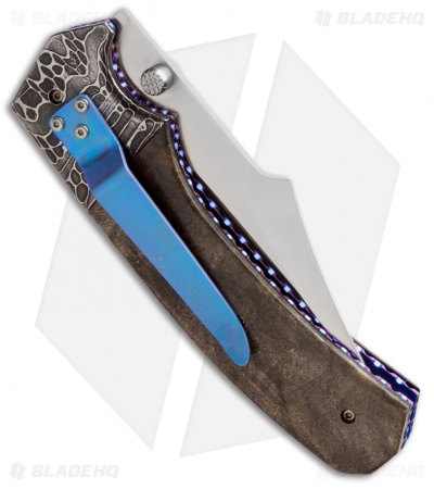 Rainy & Cory Vallotton Freedom Fighter D/A Automatic Knife Box Elder Wood #28 - Image 2