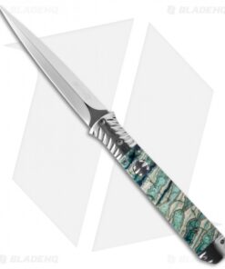 Rainy Vallotton Custom Icepick Automatic Knife Green Molar (4.5" Mirror Polish)