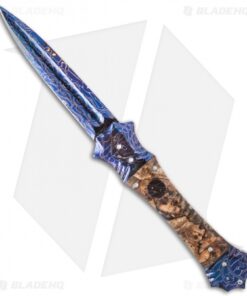 Rainy Vallotton Custom Mace Automatic Knife Spalted Box Elder (4" Damascus)