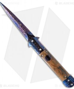 Rainy Vallotton Mini C-Lance Automatic Knife Mammoth (3.25" Damascus)