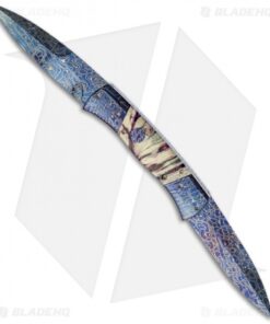 Rainy Vallotton Custom Small TNT Dual Blade Knife Mammoth Molar (Damascus)