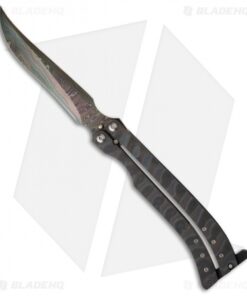 Reese Weiland Toxic Persian Balisong Titanium Butterfly Knife (Damascus)