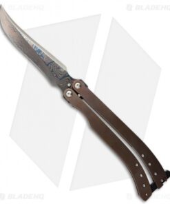 Reese Weiland Toxic Persian Balisong Butterfly Knife Smooth Titanium (Damascus)