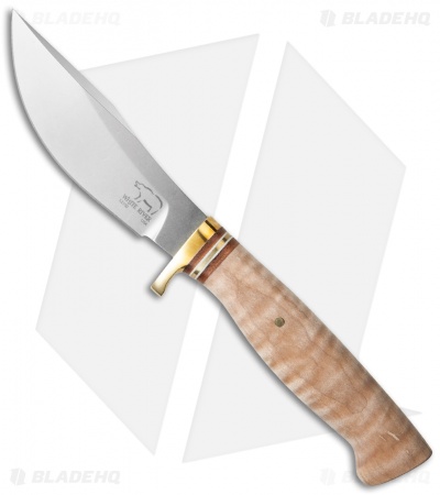 White River Knives Traditional Large Clip Point Hunting Knife Tiger Stripe Maple