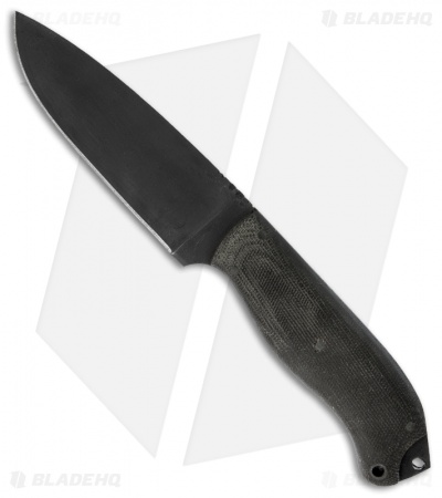 Winkler Knives Bushcraft Knife Black Canvas Laminate (4.375" Caswell)