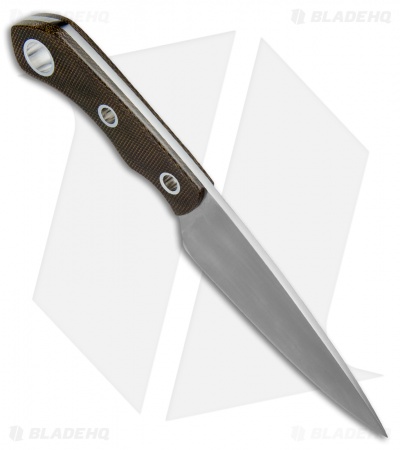 Zoe Crist Knives Urban EDC Fixed Blade Knife Green Canvas Micarta (3.75" Satin) - Image 2